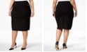 Calvin Klein Plus Size Pull-On Tummy-Control Pencil Skirt